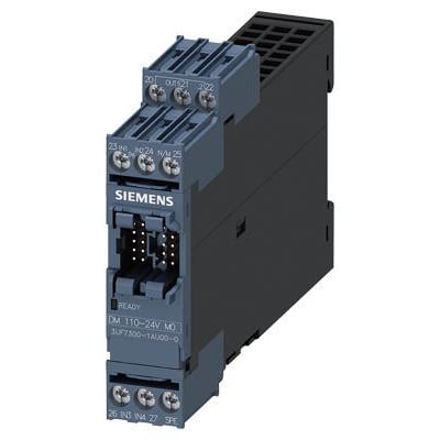 Siemens Simocode digitalt modul 4DI/2RE, model 3UF7300-1AU00-0, med 110-240VUC input og relæ output.