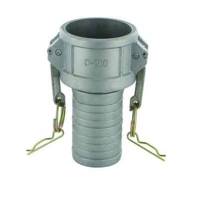 C camkobling i aluminium med slangestuds hun og en 1/2" dimension, fremstillet i Kina.