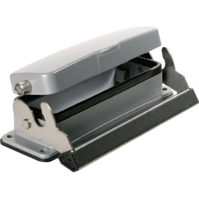 Weidmüller HDC industristik chassishus i størrelse 8, grå med 1 bøjle og låg, klar til montage.