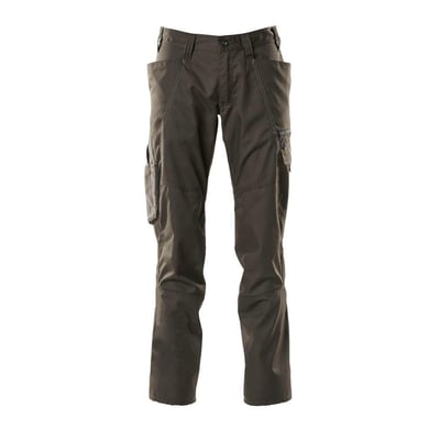 Fuld frontvisning af Mascot 82C54 damebukser i mørk antracit, med synlige syninger og praktiske lommer med lynlås.