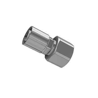 Tegning af Parker 1JC48 hydraulikfitting i stål med UNF-omløber og ORFS-tilslutning, set skråt fra siden.