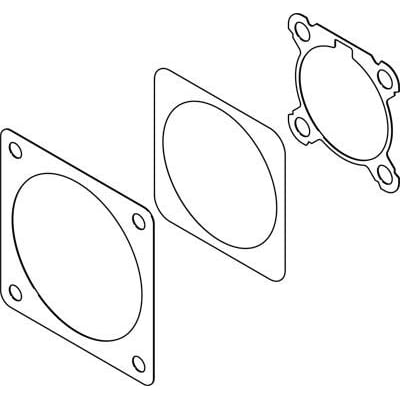 Festo tætningssæt EADS-F-D50-70A, vist som tre separate pakningskomponenter på en hvid baggrund.