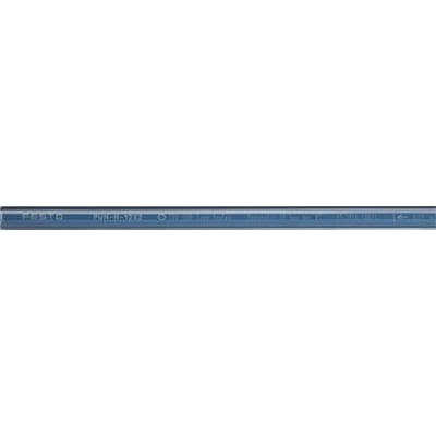 Festo trykluftslange PUN-H-12X2, transparent sort, vist som et langt, tyndt rør med tryk på Festo og produktinformation.