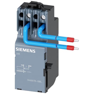 Siemens underspændingsudløser UVR 12V DC med blå ledninger til montering på 3VA4/5/6 afbrydere.