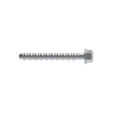 Walraven W-LX-H betonskrue på 6 x 60 mm, elforzinket, set fra siden med gevind og sekskanthoved med krave.