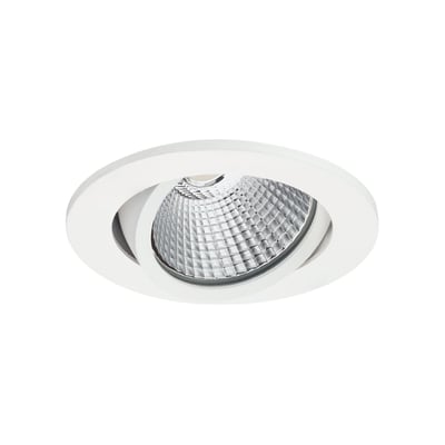 Philips ClearAccent RS061B kipbar indbygningsspot i hvid aluminium med varm hvid LED og 500 lm lysstyrke.