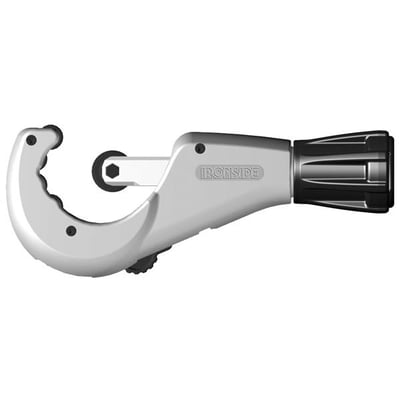 Ironside rørskærer til Inox, 3–45 mm, set fra siden med gråt skærehoved og sort drejehåndtag.