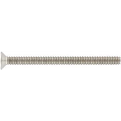 Undersænket torx skrue M5x12 i rustfrit stål A2 med fuldt gevind, standard ISO 10642, vist på hvid baggrund.