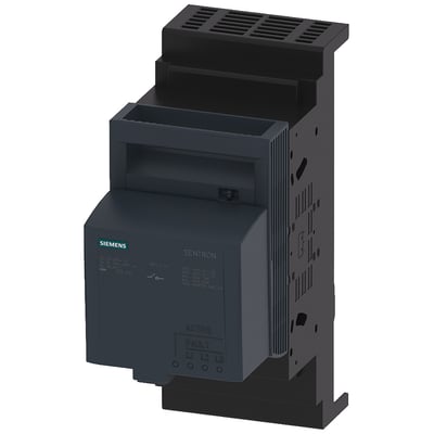 Siemens SENTRON sikringsafbryder 3NP1, 3-polet NH000, 160A model 3NP1123-1JC22 med elektronisk sikringsovervågning og boksklemme.
