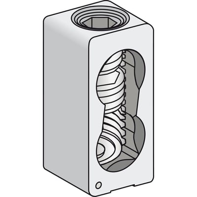 Schneider Electric klemmesæt, 3 stk, 400/600A, AL600LS52K3, vist med en sektion åben for at vise indvendig mekanisme.