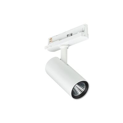 Hvid Philips Lighting skinnespot 2700LM IA /940 med cylindrisk lampehoved og synlig reflektor.