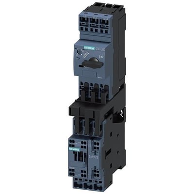 Siemens 3RA2 DS S0-lastføder til motor med drejeknap og klemmer, til 4,5–6,3 A og 24 V DC.