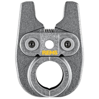 REMS pressbakke mini G40 i metal, vist åben med tydelig G40 mærkning, klar til brug med REMS Mini-Press.