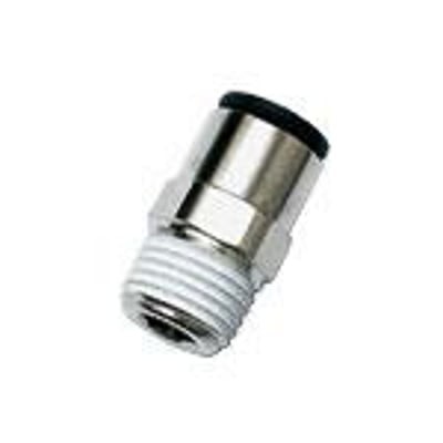Parker Legris enkelt union KRG 3175 med Ø10 mm kobling og R1/2" BSPT gevind i forniklet messing.