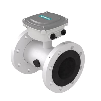 Siemens SITRANS FMS500 flowmåler sensor, DN250, med EPDM og Hastelloy C276, vist på hvid baggrund.