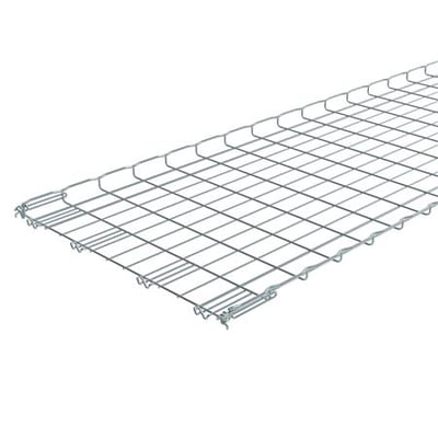 Nærbillede af Legrand gitterbakke FC, der viser den elektrogalvaniserede overflade og den fine maskestruktur.
