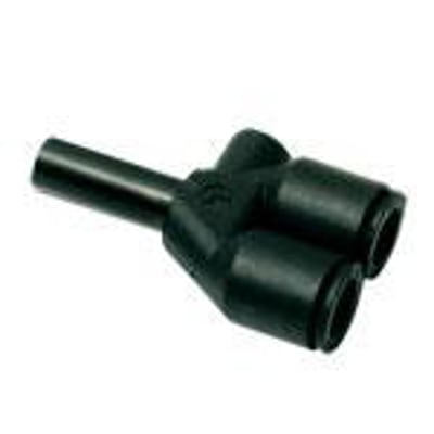 Parker Legris Y-tilslutning til Ø4 mm rør i sort teknisk polymer, model 3142.