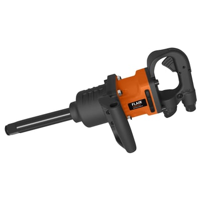 FLAIR Hurricane 1" luft møtrikspænder med orange og sort kompositmateriale, ideel til lastbiler.
