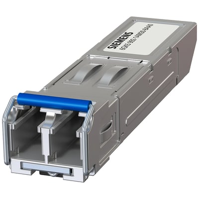 Siemens SCALANCE X plug-in transceiver SFP992-1LD+ med 1000 Mbit/s LC-port, optisk single-mode op til 30 km.