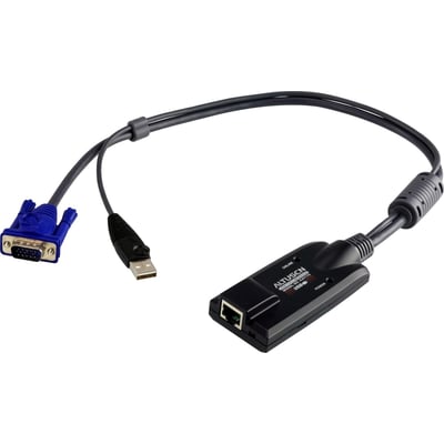 Sort Aten Altusen USB-modul KA7170-AX med VGA-, USB- og netværksforbindelse til KN- og KH-serien.