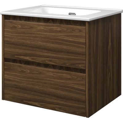 Sanibell Proline møbelsæt i cabana eg med 2 softclose skuffer og integreret greb, 61x46 cm, vist på hvid baggrund.