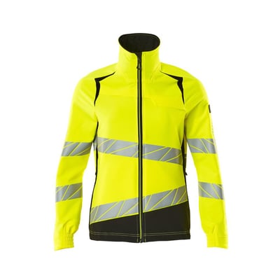 Mascot Hi-Vis jakke 19008 i gul og sort, str. 4XL, med fluorescerende materiale og reflekser.