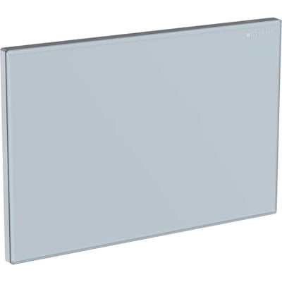 Geberit Omega 60 dækplade i hvid glas med støbt zink kant, 212x142mm.