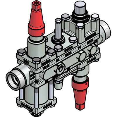 Danfoss ICF 20-6-5MA ventilstation med 25mm svejsestuds og stålhus, overfladebehandlet med ZnCr04.