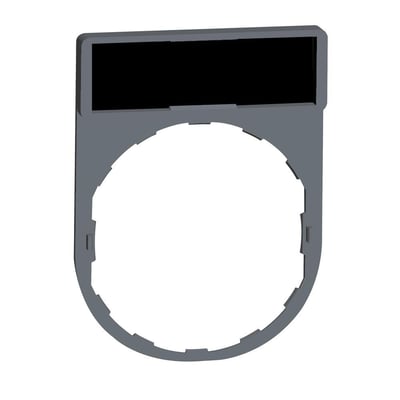 Schneider Electric Harmony skilteholder i sølvgrå plast til trykknapper, med plads til 30x40 mm skilt og Ø22 mm montagehul.