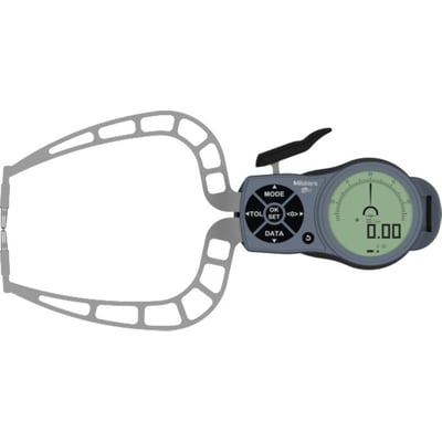 Digital skydelære fra Mitutoyo, 0-30mm, med hårdmetal kugle og IP67 klassificering, viser nulstilling på display.