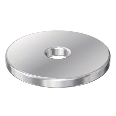 Flamco galvaniseret underlagsskive SR M10, 40x3,5 mm, viser skivens runde form og centerhul.