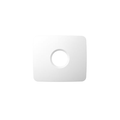 Frontvisning af den hvide Fresh Intellivent Sky dækplade i ABS plast med central åbning til ventilator.