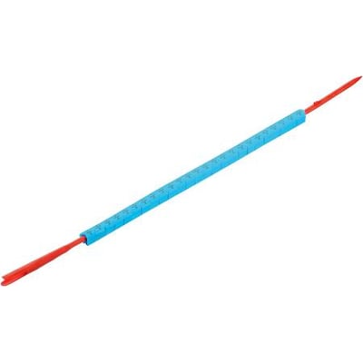 Weidmüller CLI R 02-3 BL/SW blå ledningsmærker på dorn, egnet til 0,5-1,5mm² ledninger og 1,0-3,0mm diameter.