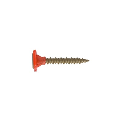 EJOT gipsskrue til træ og stål, 3,9 x 40 mm, båndet med rødt skruehoved, set fra siden.