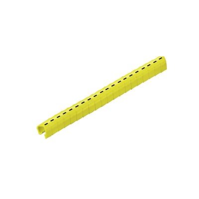 Gul kabelmærkning fra Weidmüller med symboler til ledninger og kabler med en diameter på 4–5 mm.