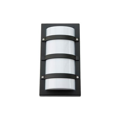 SG Armaturen Trio firkantet vægarmatur i sort, med tre sorte metalbøjler der holder en hvid lampeskærm i mat glas.