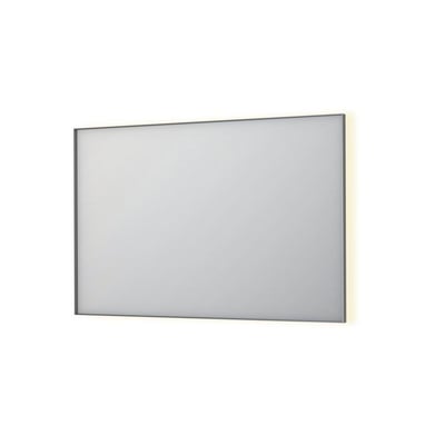 Sanibell INK SP32 LED spejl, 120x80 cm, med en børstet rustfri aluramme og baggrundslys.