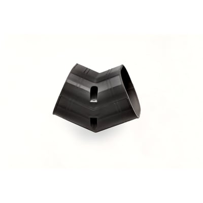 Inaba Vinkel 45° i sort plast, designet til at føre kanaler op/ned eller rundt om hjørner, med en vinkel på 45°.