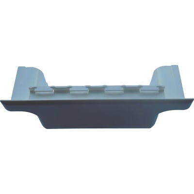 Legrand T-stykke i hvid plast til DLP kliksystem, 50 x 130 mm, vist fra siden med synlige klikmekanismer.