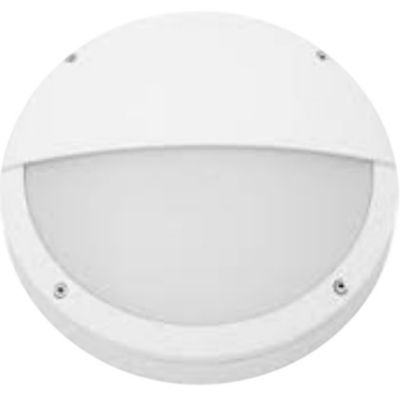 ACIS halvskærm til LED-lys med justerbar effekt på 6-18 W, set forfra med rund, hvid skærm og lysdiffuser.