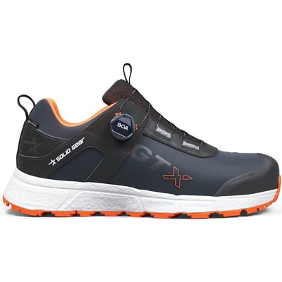 Solid Gear Revolution 2S GTX Low BOA sikkerhedssko i str. 41 med mørkeblå CORDURA overdel og orange detaljer.