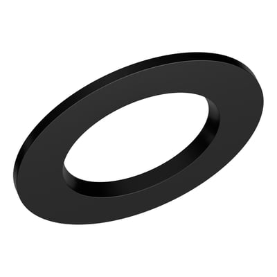 Ledvance Downlight Comfort-forlængerring på 140 mm i sort, set skråt ovenfra med en bred, rund åbning.