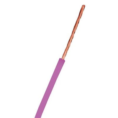 Violet H05V2-K monteringsledning med 1x0,75mm² kobberleder og violet PVC-isolering.