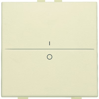 Niko 2-tryks tangent med i/o symbol i cremehvid farve, designet til trådløs betjening.