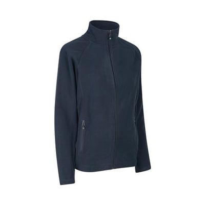 ID Identity navy fleececardigan til damer i størrelse 2XL med lynlås og sidelommer, lavet af polyester.