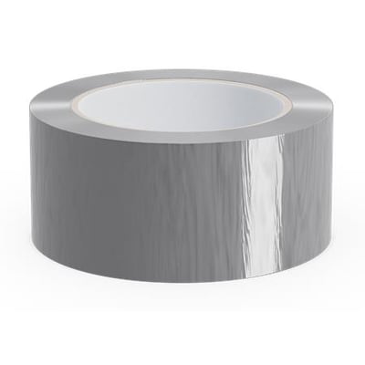 Ebeco alutape på 50 meter ses som en bred, sølvfarvet rulle med tape beregnet til op til 120 °C.