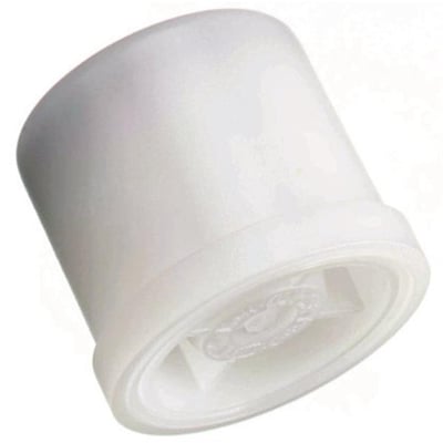 Hvid kontraventil til vandmåler med 3/4" diameter, fremstillet i Tyskland.