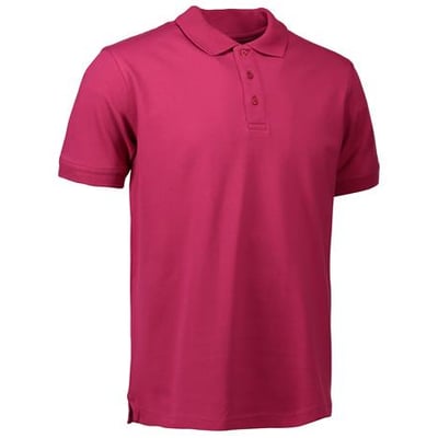 ID Identity klassisk cerise poloshirt i størrelse 2XL lavet af piquékvalitet med stretch og tone-i-tone knapper.