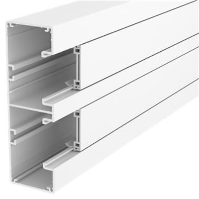 OBO Bettermann GA-53165RW installationskanal i renhvid aluminium med 2 spor, 53x165mm profil og 2 meter længde.