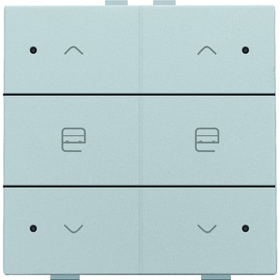 Niko NHC dobbelt motortryk i sterling design med symboler for op, stop og ned samt LED-indikatorer.